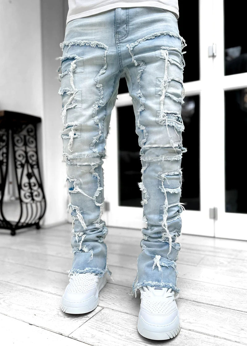 Fit Stacked Jeans For Mens Clothing