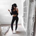 two piece set crop top leggings