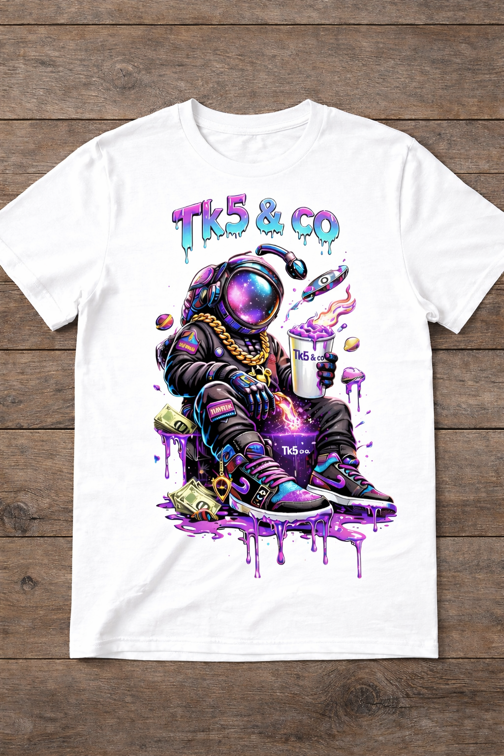 TK5 & Co Astronaut Graphic Tee – White