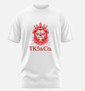 TK5&Co. Crown Dog Graphic Tee – White/Red