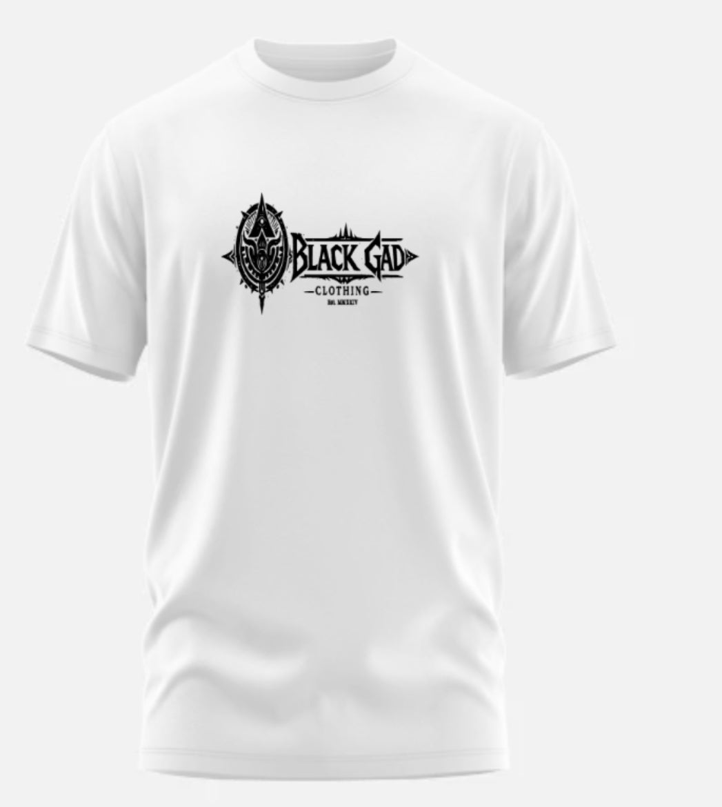 Black Gad Clothing Classic Logo Tee – White