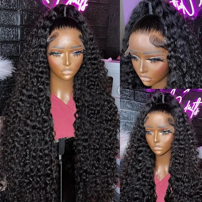 Deep Wave Lace Front Wig  Long Curly Synthetic Wig for Women | Natural Hairline | Glueless Ready