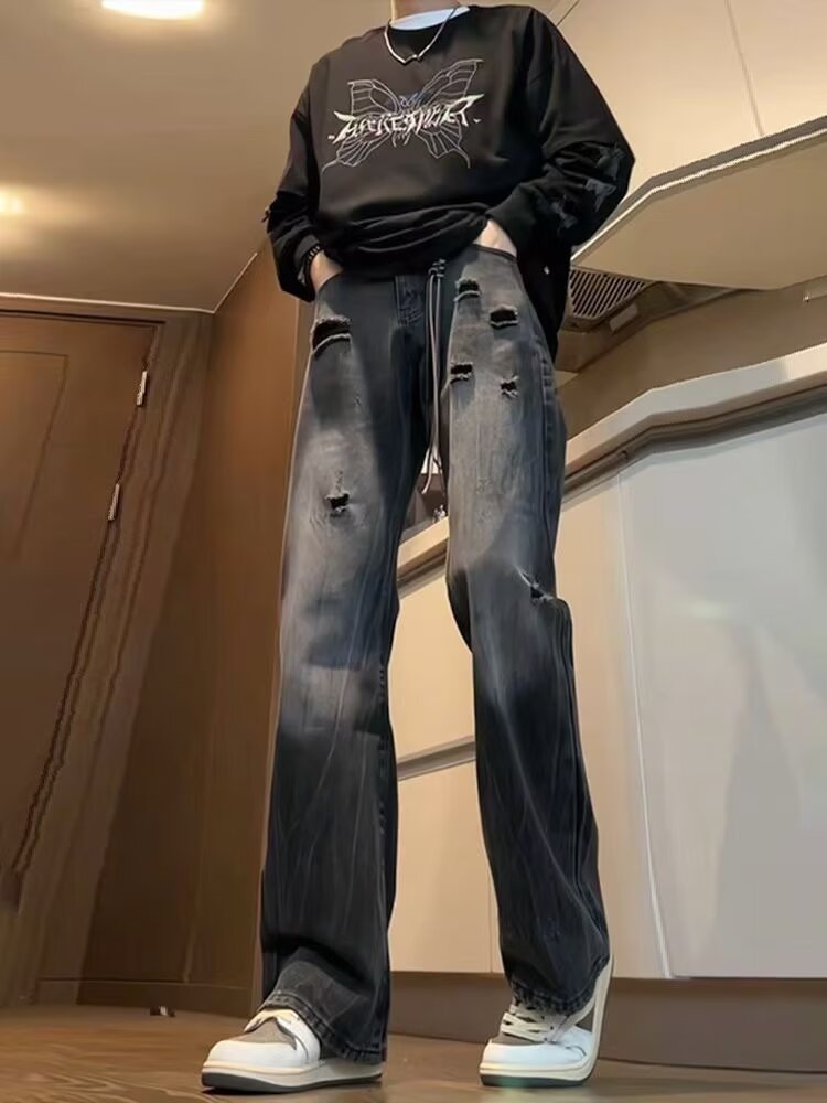 Wash Light Blue Ripped Jeans